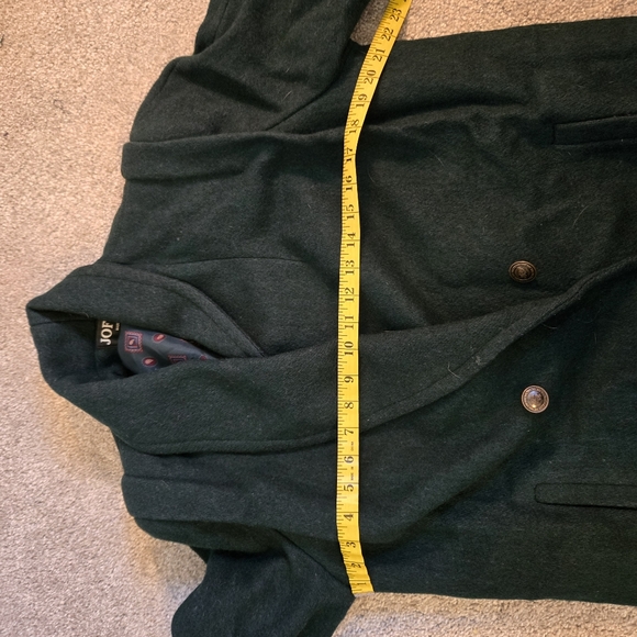 Vintage Jofeld Green Wool Blend Longline Double Breasted Trench Jacket Coat READ - Picture 12 of 14